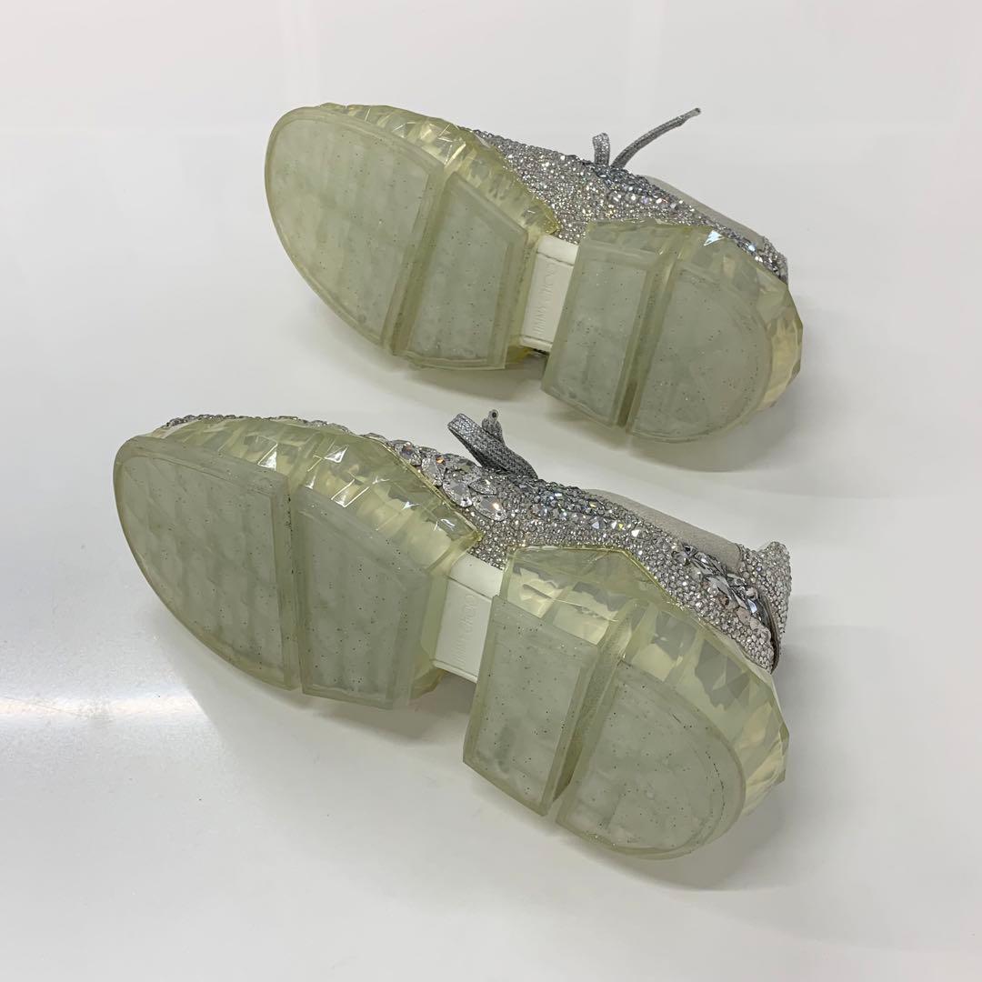 ジミーチュウ ダイヤモンド スワロフスキー ロゴ スニーカー シルバー