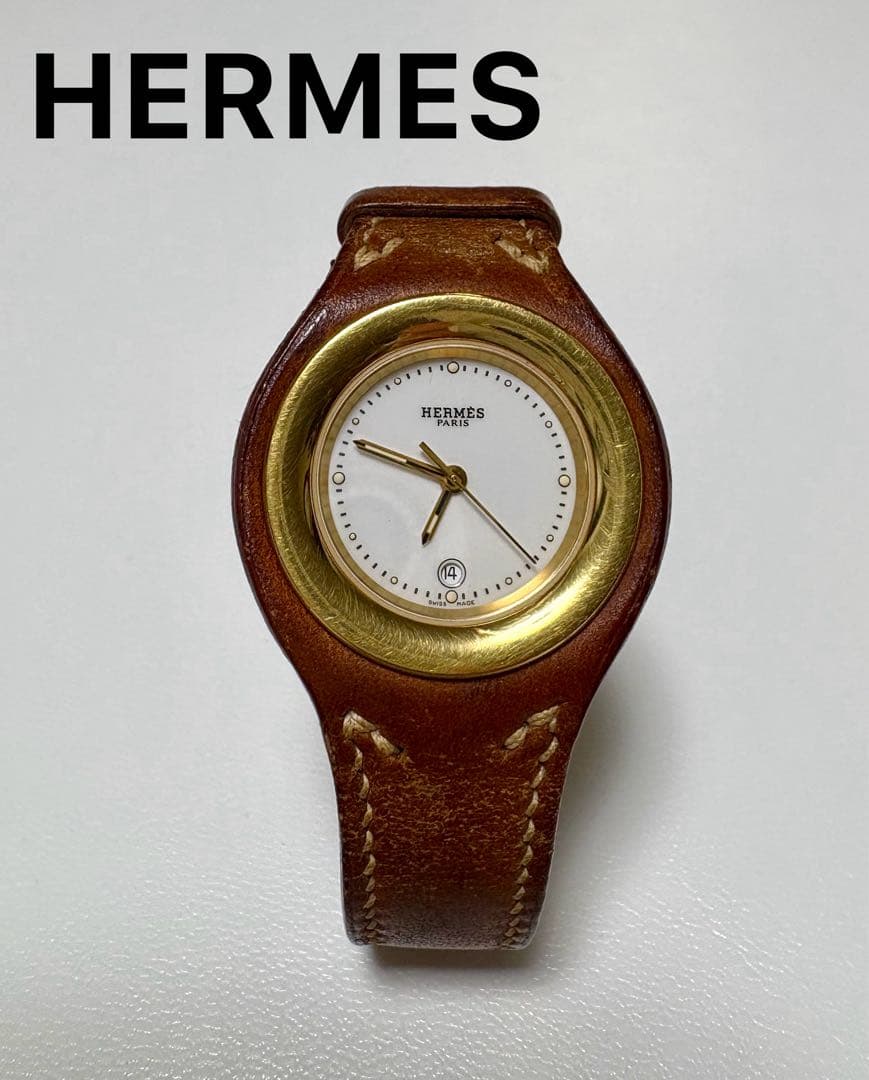 動作OK 2026.1 電池交換済HERMES エルメス 時計 アーネ ゴールド