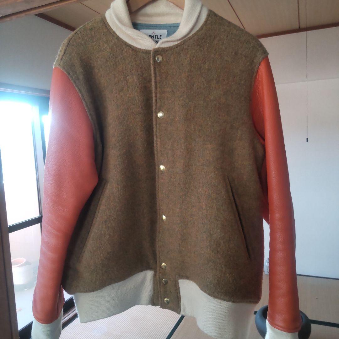 ウールレザー スタジャン ブラウンオレンジ