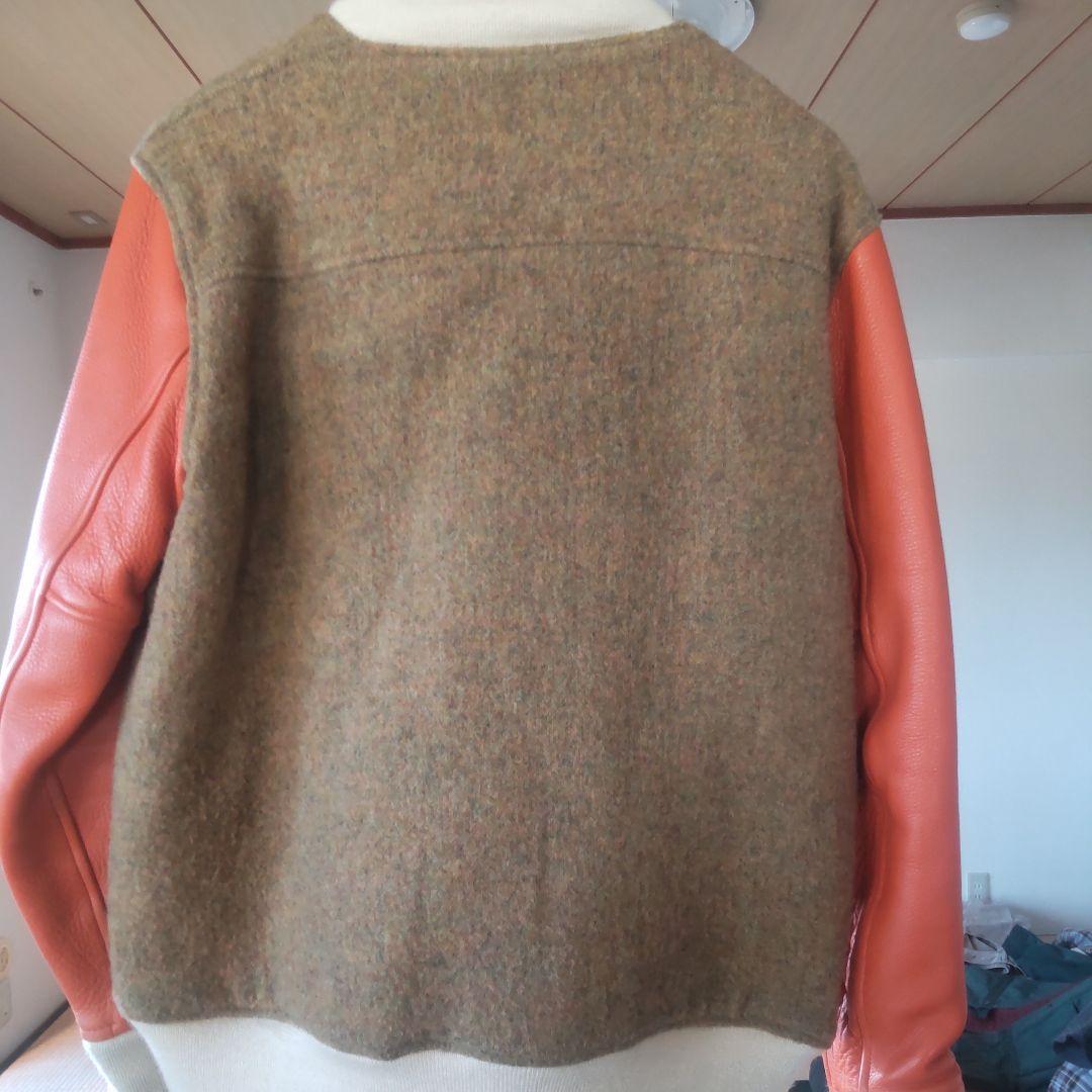 ウールレザー スタジャン ブラウンオレンジ