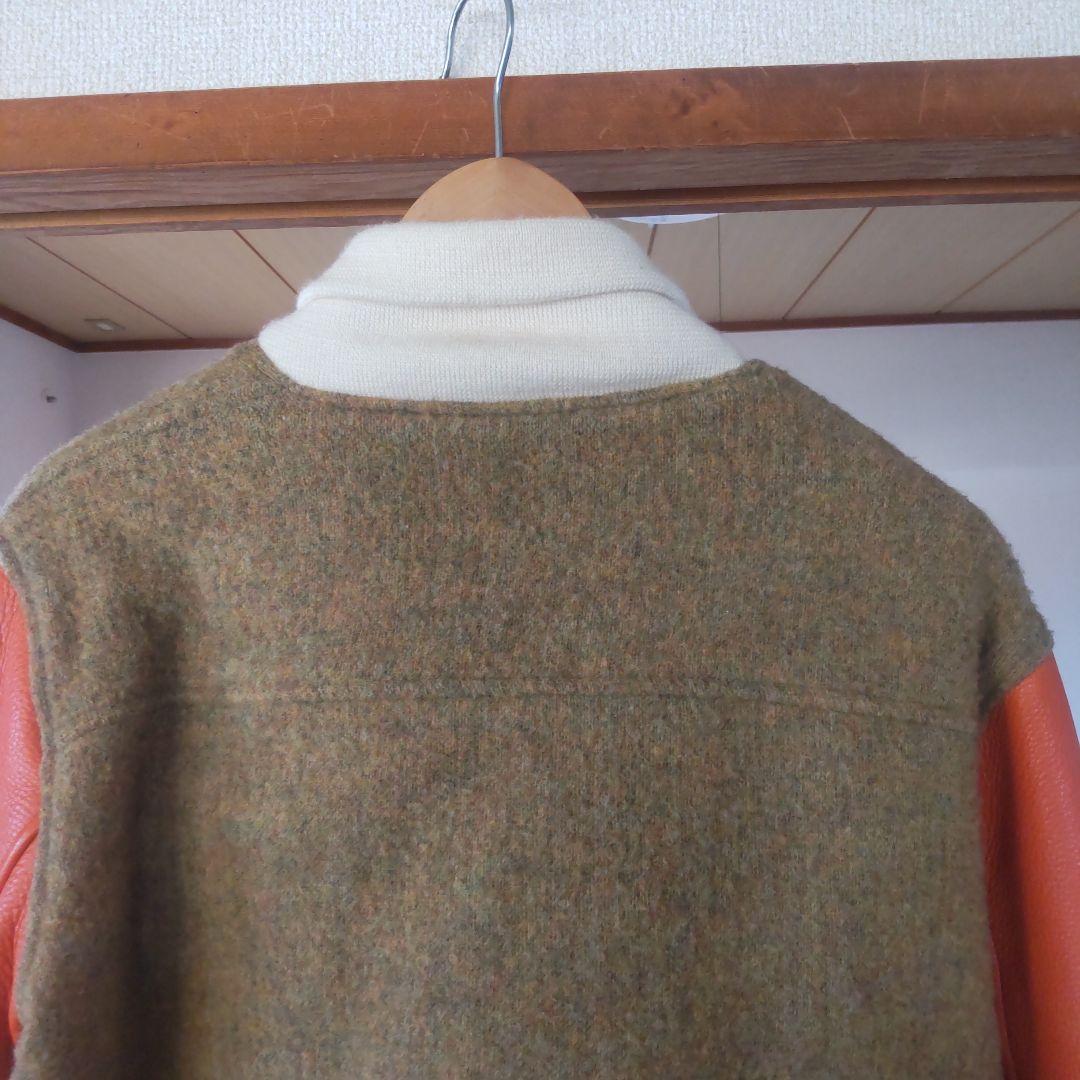 ウールレザー スタジャン ブラウンオレンジ