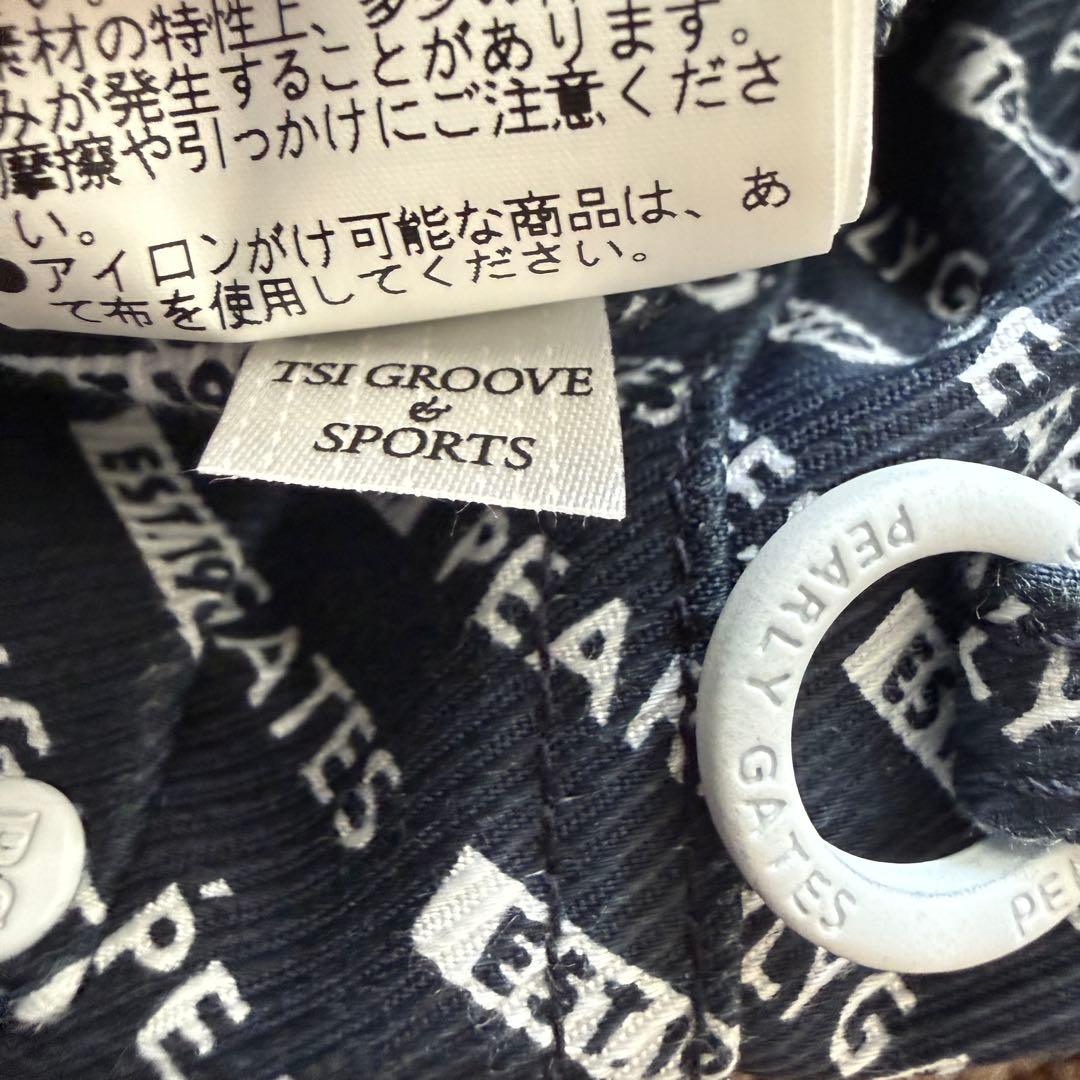 パーリーゲイツ　パンツ　総柄　紺　ネイビー　S〜M相当　コットン素材　生地厚　3