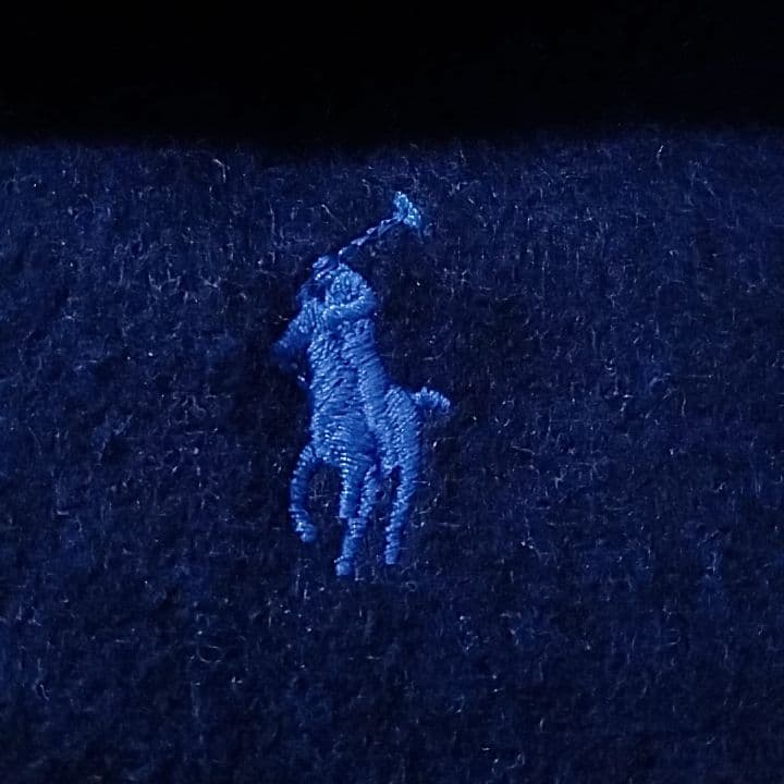 新品 POLO RALPH LAUREN ストール ブルー×ネイビー ウール