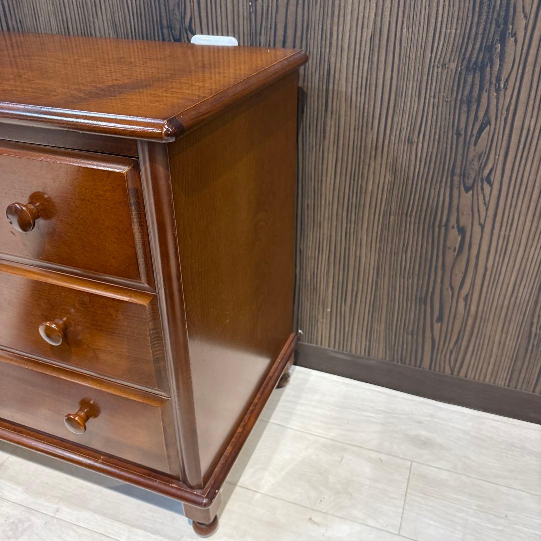 ブラウン木製チェスト 3段