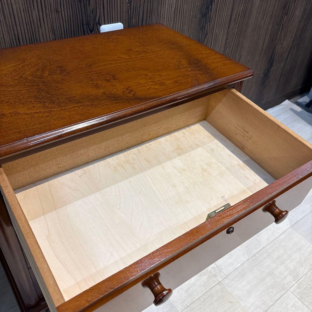 ブラウン木製チェスト 3段