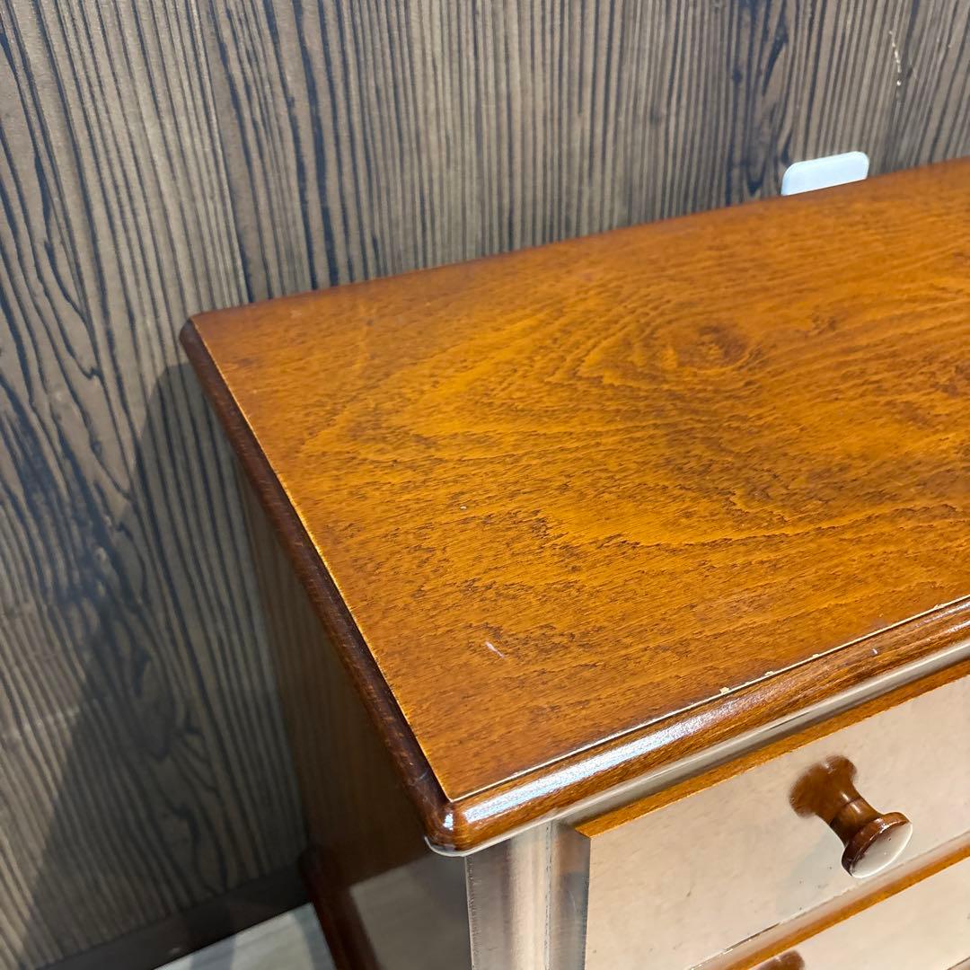 ブラウン木製チェスト 3段