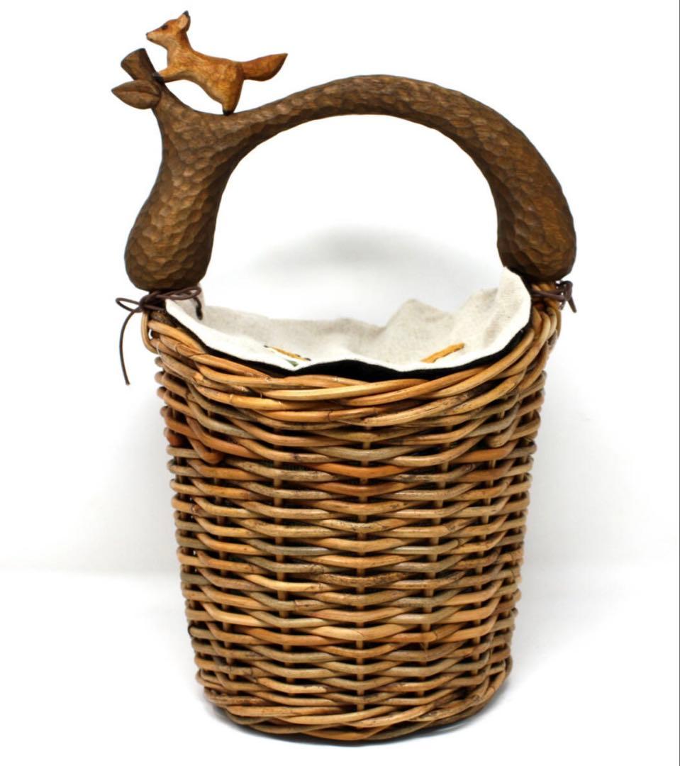 未使用 KIYATA キヤタ 狐 キツネ かごバック バスケット