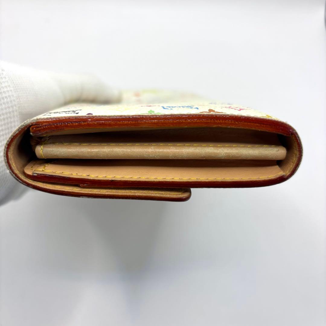 正規品 ルイヴィトン サラ マルチカラー 折り財布 総柄 pvc レザー ボタン
