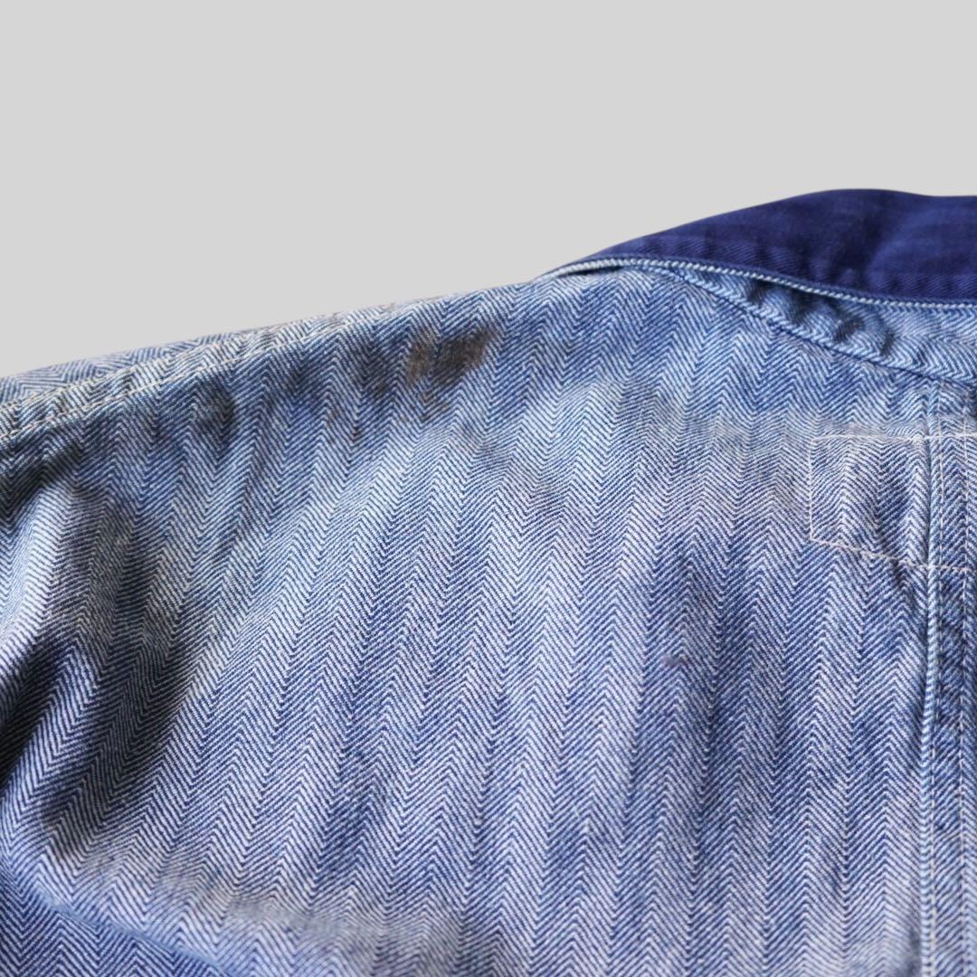 80's~90's ヘリンボーンワークコート ショップコート 雰囲気系 ボロ