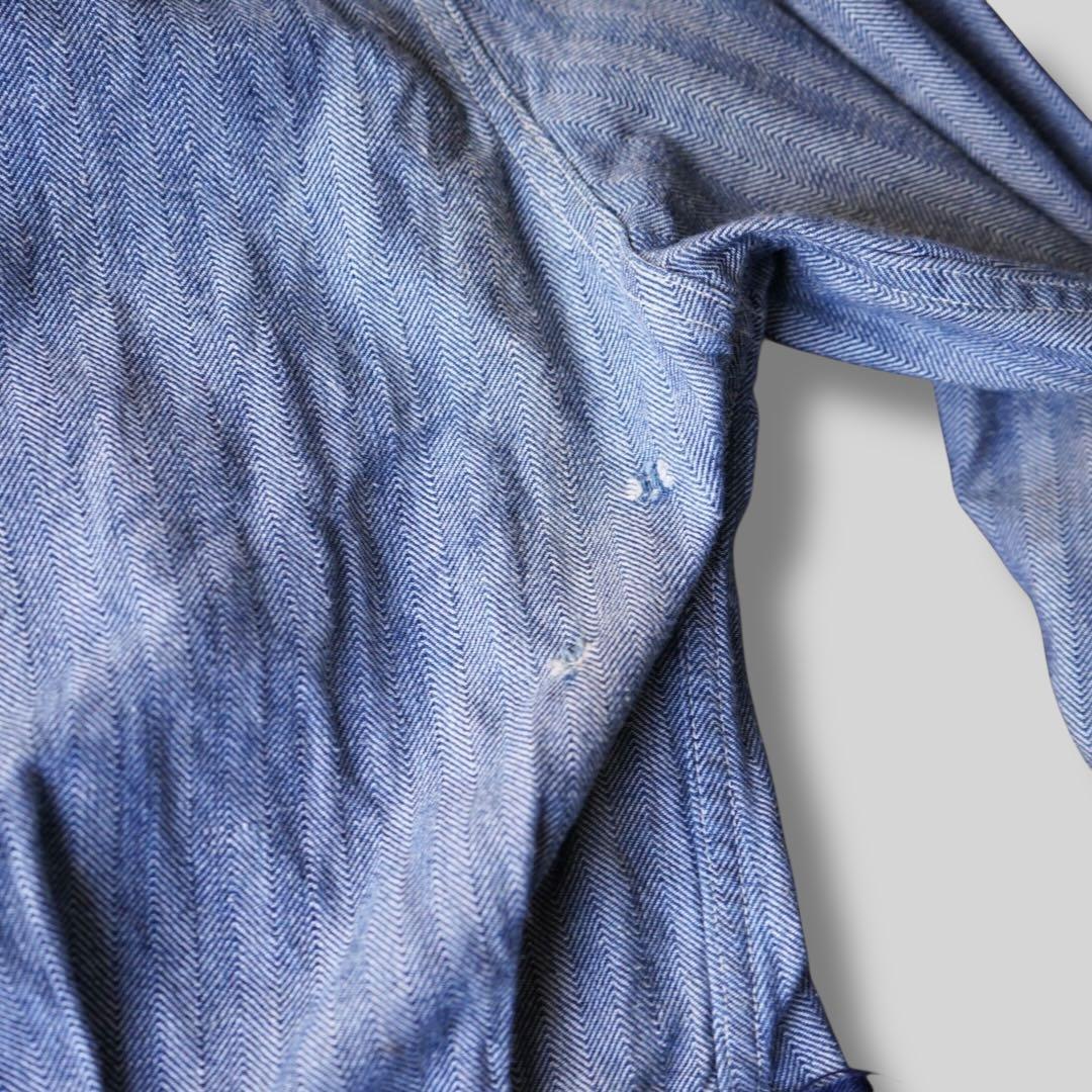 80's~90's ヘリンボーンワークコート ショップコート 雰囲気系 ボロ