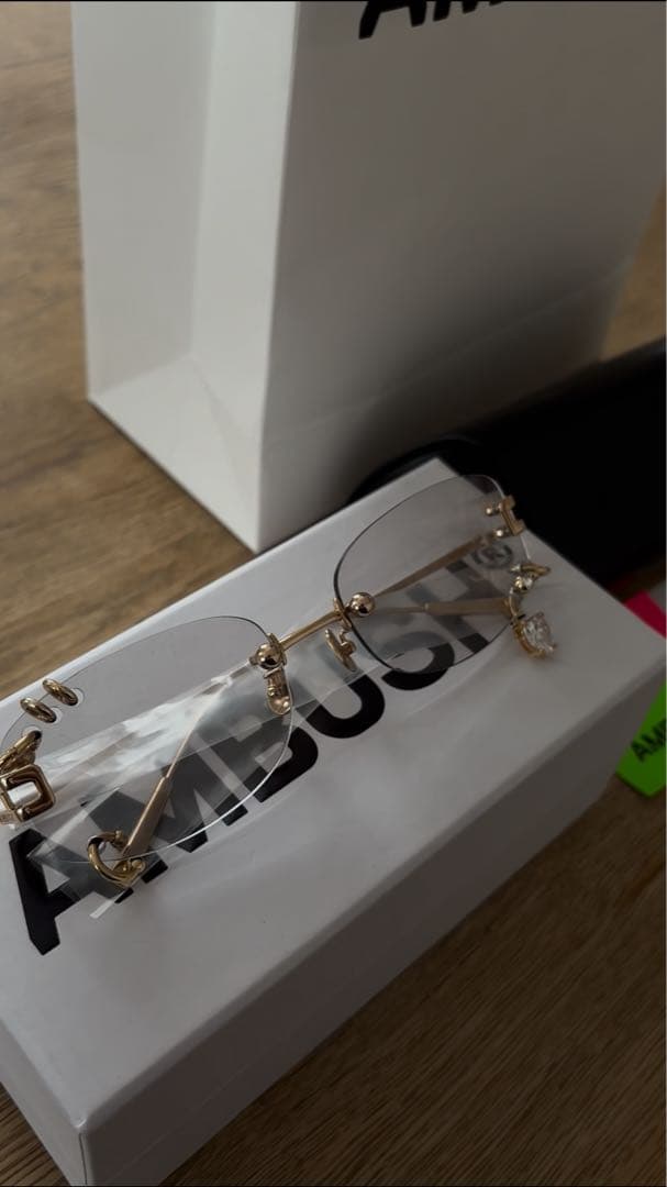 【値下げ】AMBUSH pierced サングラスゴールド　即日発送