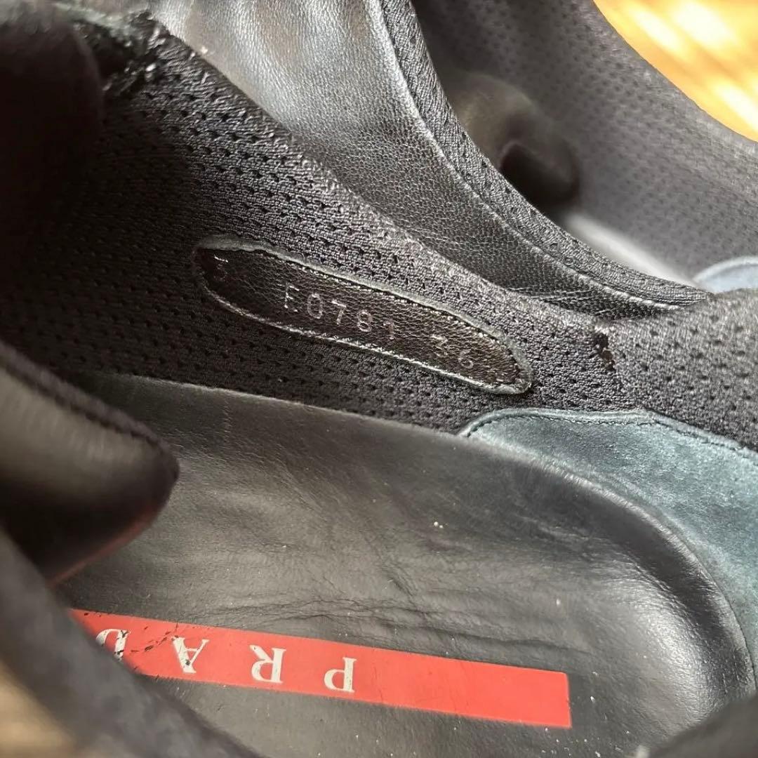 PRADAナッパレザースニーカー黒23.5