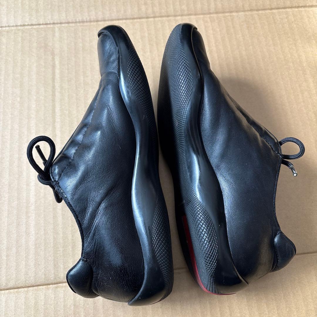 PRADAナッパレザースニーカー黒23.5