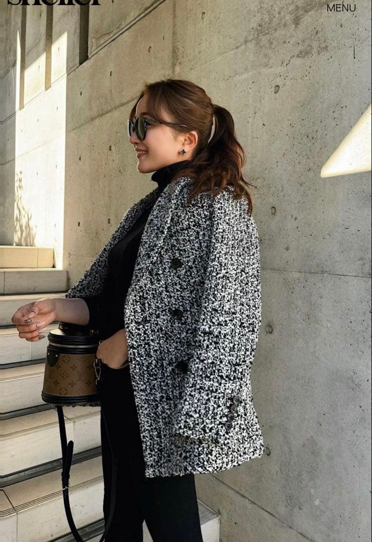 shéller ツイードジャケットコート