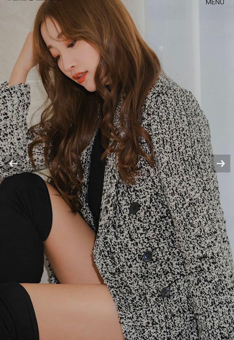 shéller ツイードジャケットコート