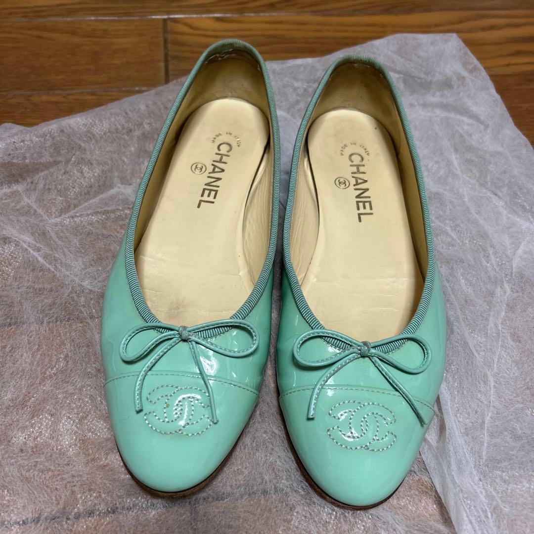 CHANEL ミントグリーン バレエシューズ　39