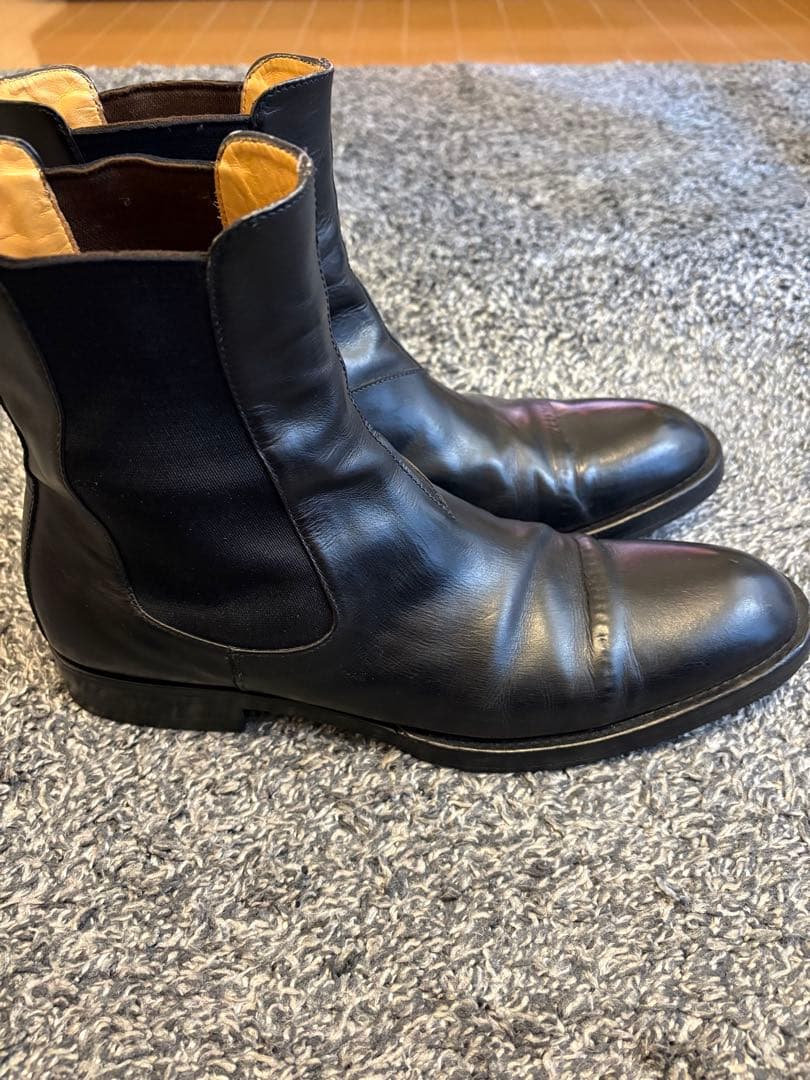 サンローラン　黒 レザー サイドゴアブーツ　42