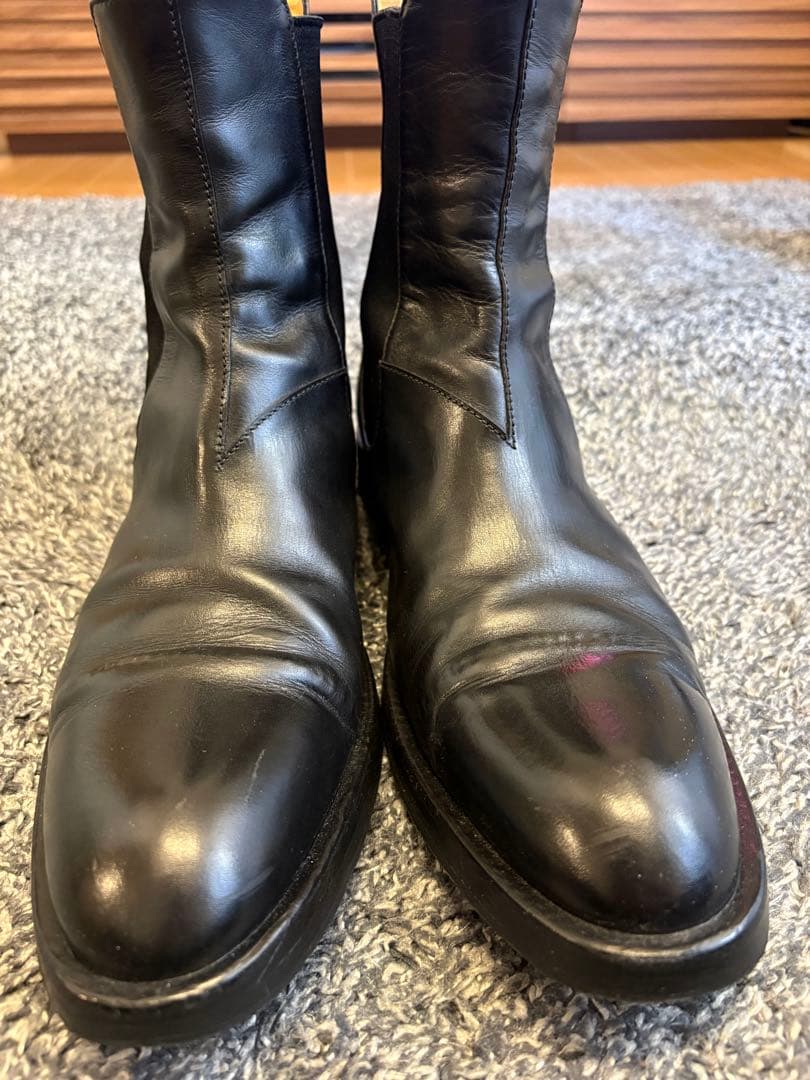 サンローラン　黒 レザー サイドゴアブーツ　42