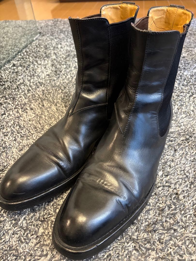 サンローラン　黒 レザー サイドゴアブーツ　42