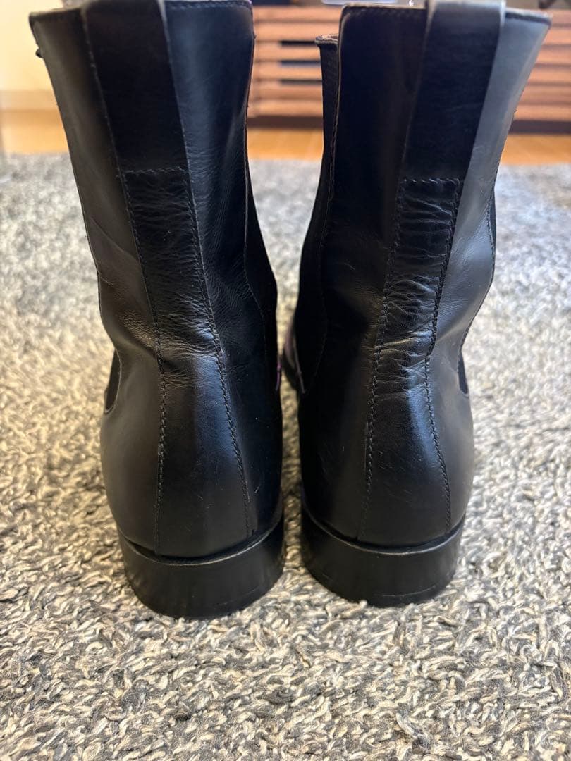 サンローラン　黒 レザー サイドゴアブーツ　42