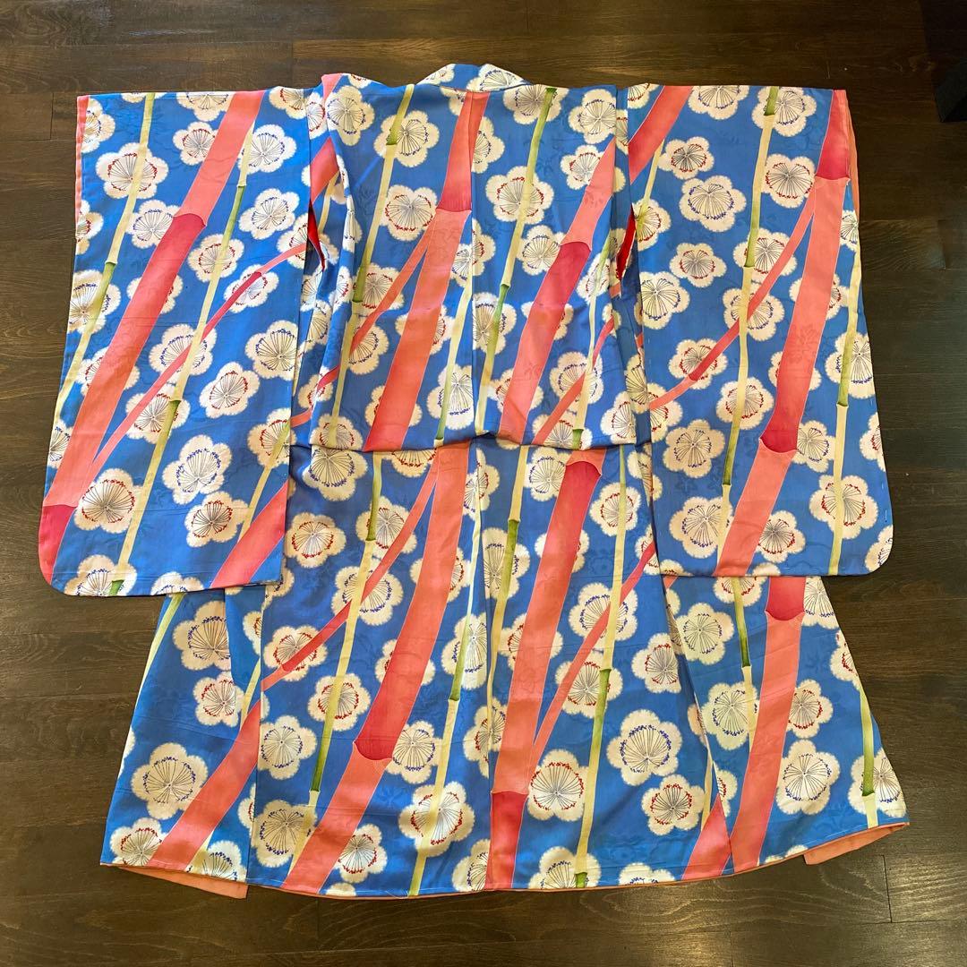 アンティーク 七五三 子供 着物 帯 小物一式 フルセット 大正ロマン 梅 正絹