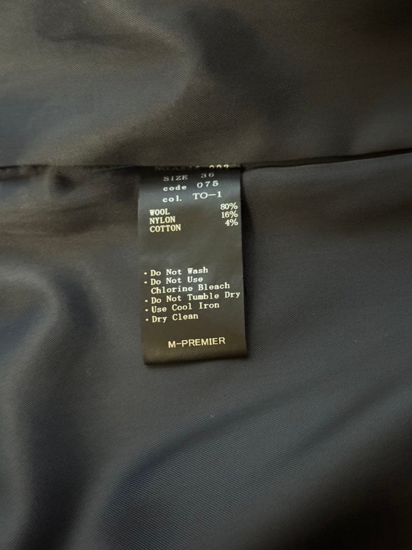 ★美品★エム・プルミエ★M-PREMIER ネイビー コート36（S）7号