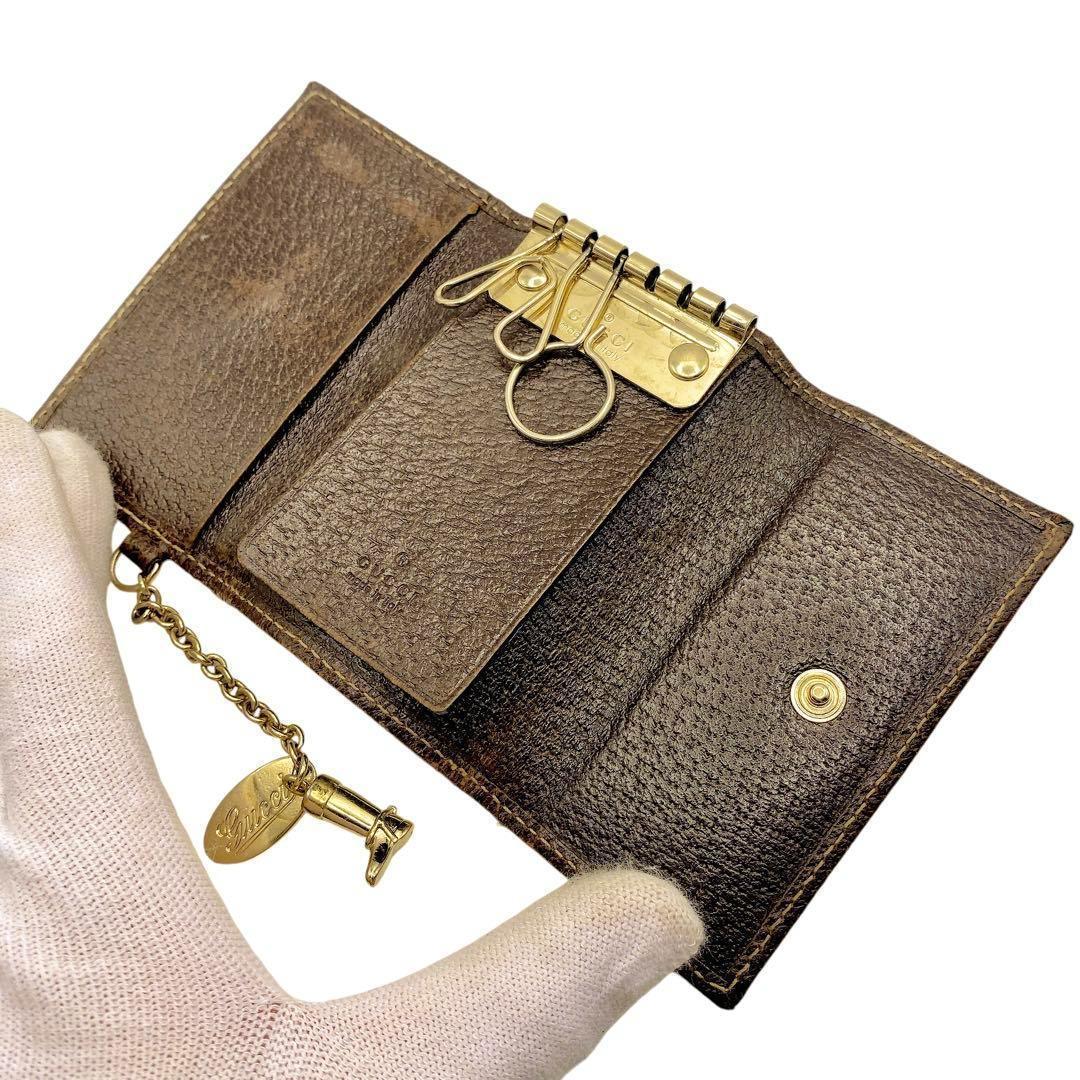 GUCCI GGキャンバス ブラウン キーケース 6308