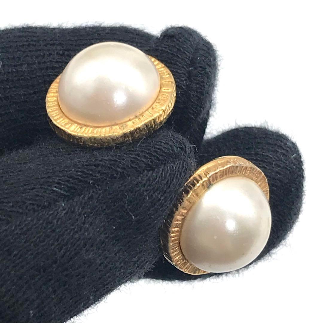 箱付 CHANEL ヴィンテージ シャネル パール ゴールド カフス