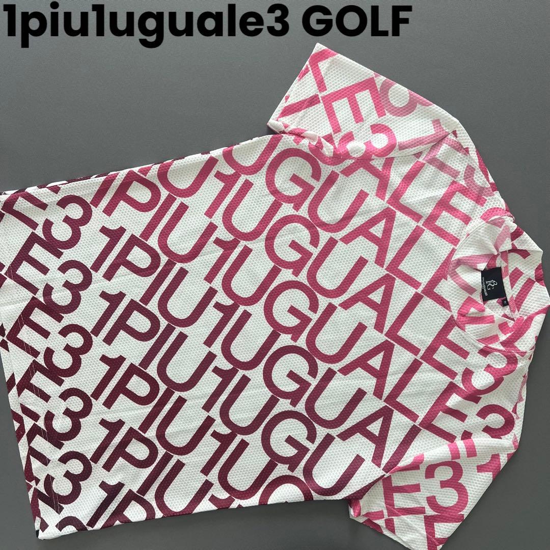 1piu1uguale3 GOLF 総柄　モックネック　半袖シャツ　メンズ　ロゴ