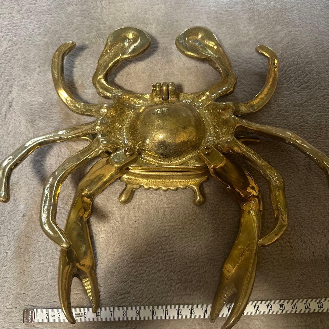 真鍮　蟹　灰皿