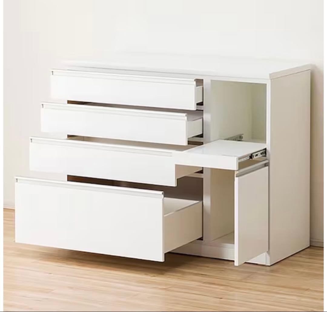 ニトリ キッチンカウンター(レジューム 120-2QH-R WH)