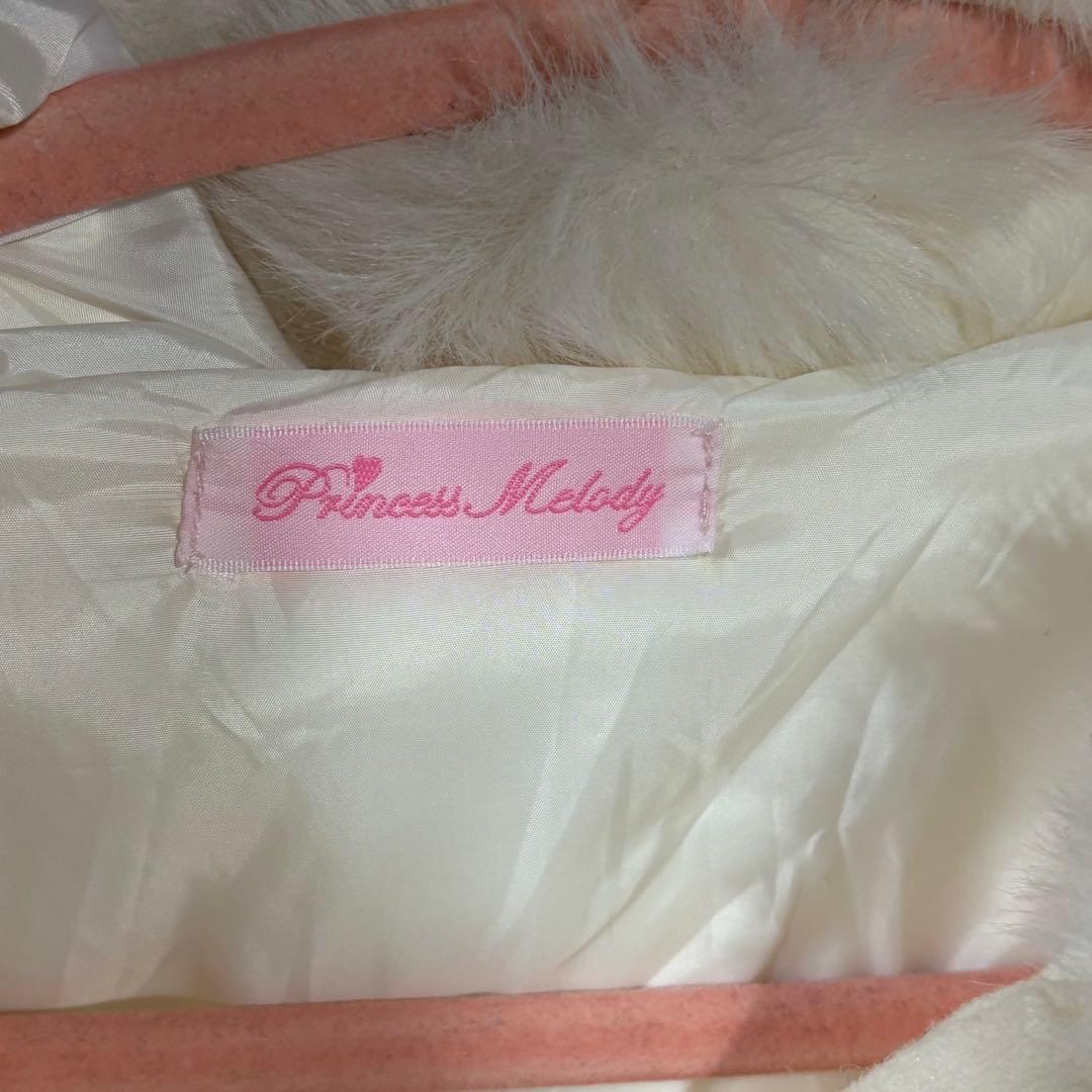 MARS♡リボン付きボリュームファーフードケープコート♡ホワイト