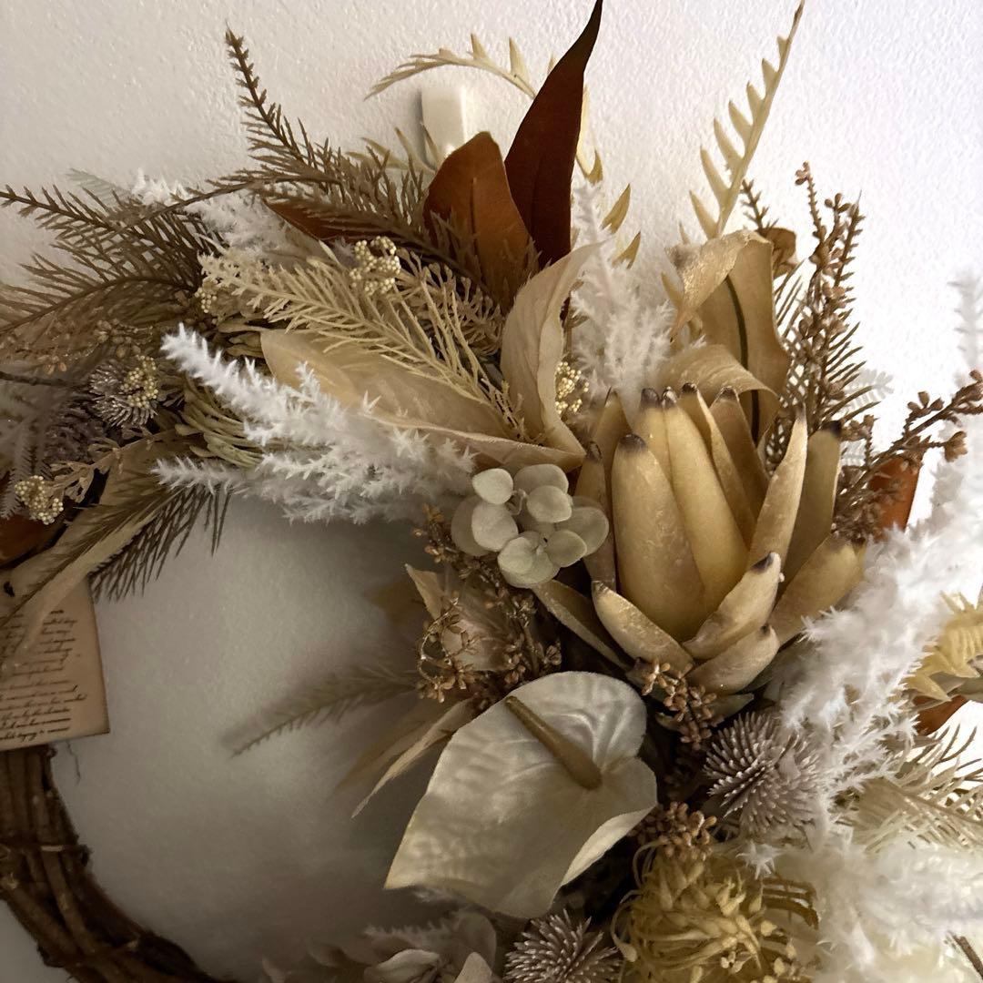 ＊フラワーリー＊　特大　玄関リース　プロテア　ネイティブフラワー
