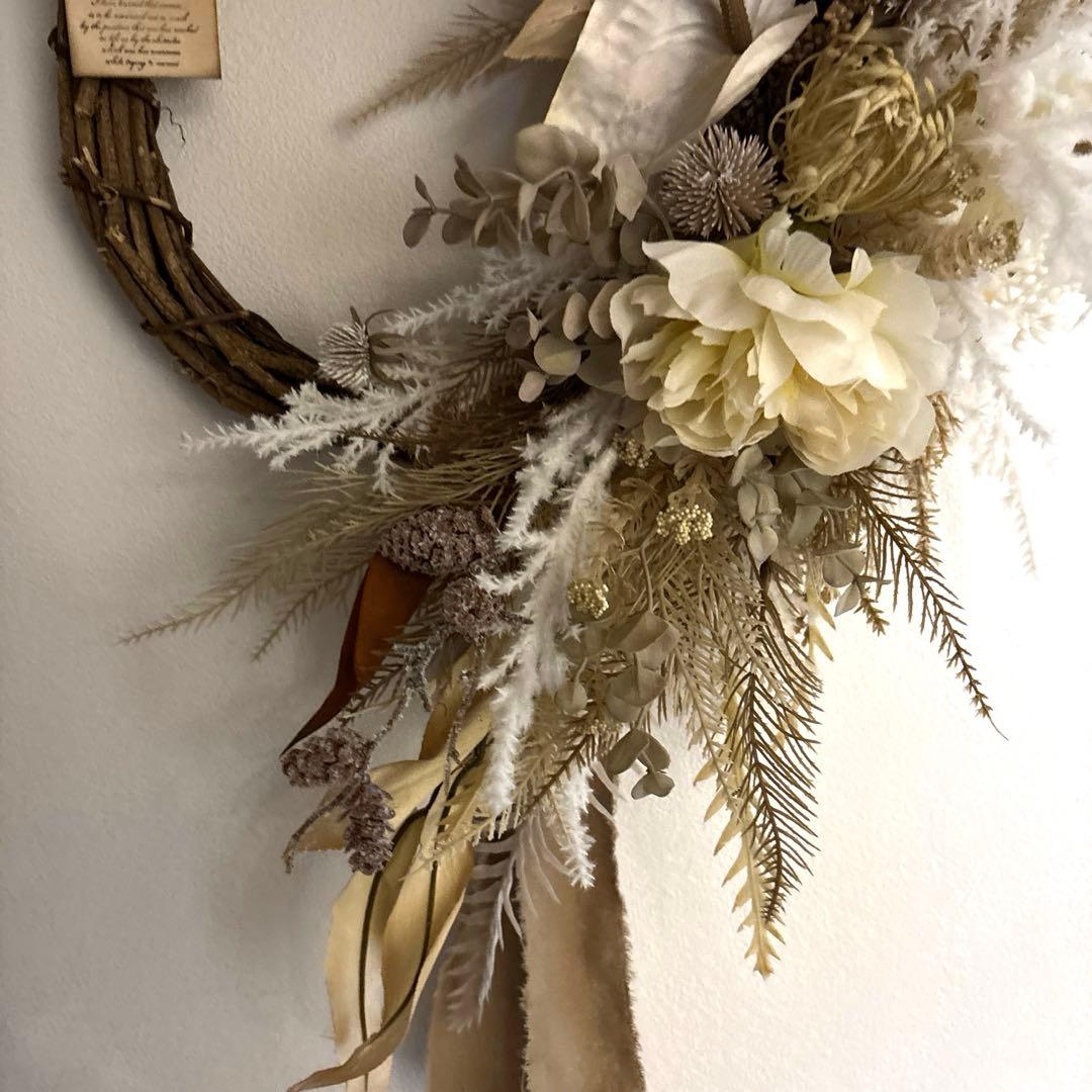 ＊フラワーリー＊　特大　玄関リース　プロテア　ネイティブフラワー