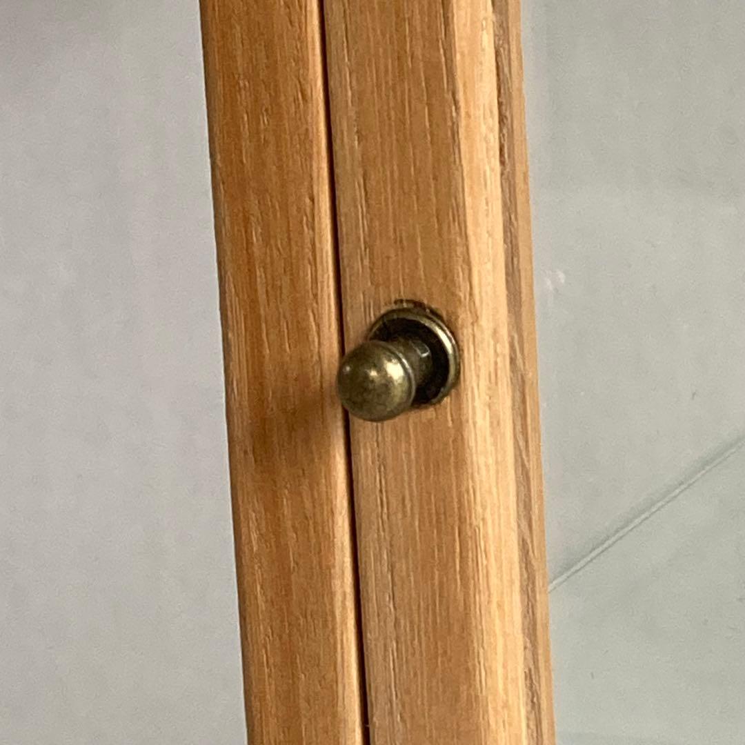 古い木製 ガラスケース 2段 卓上 ショーケース 展示ケース 小物入れ