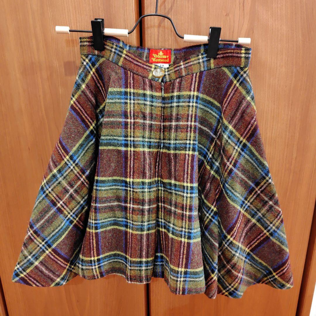 Vivienne Westwood チェック柄フレアスカート 42