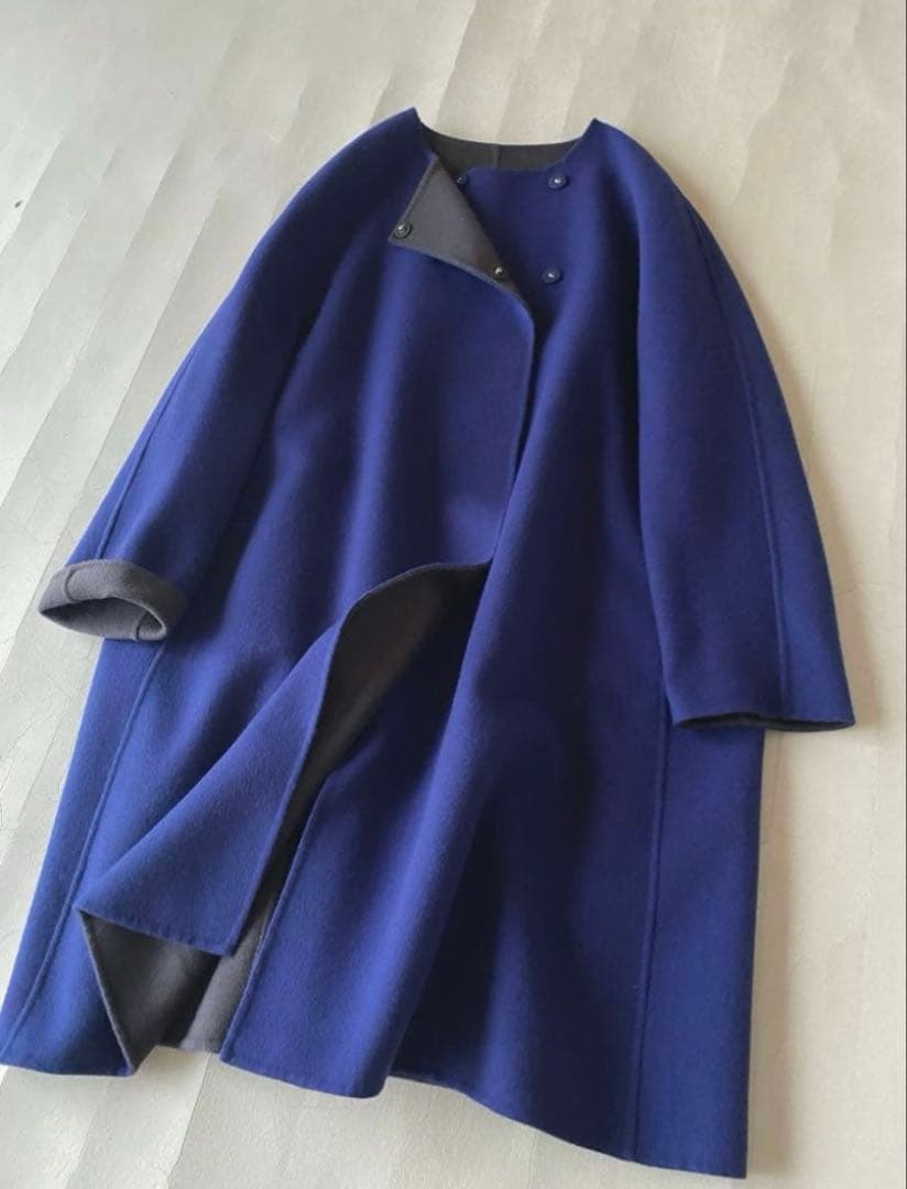 定価10万NEMIKA by Leilianウールアンゴラノーカラーリバーコート
