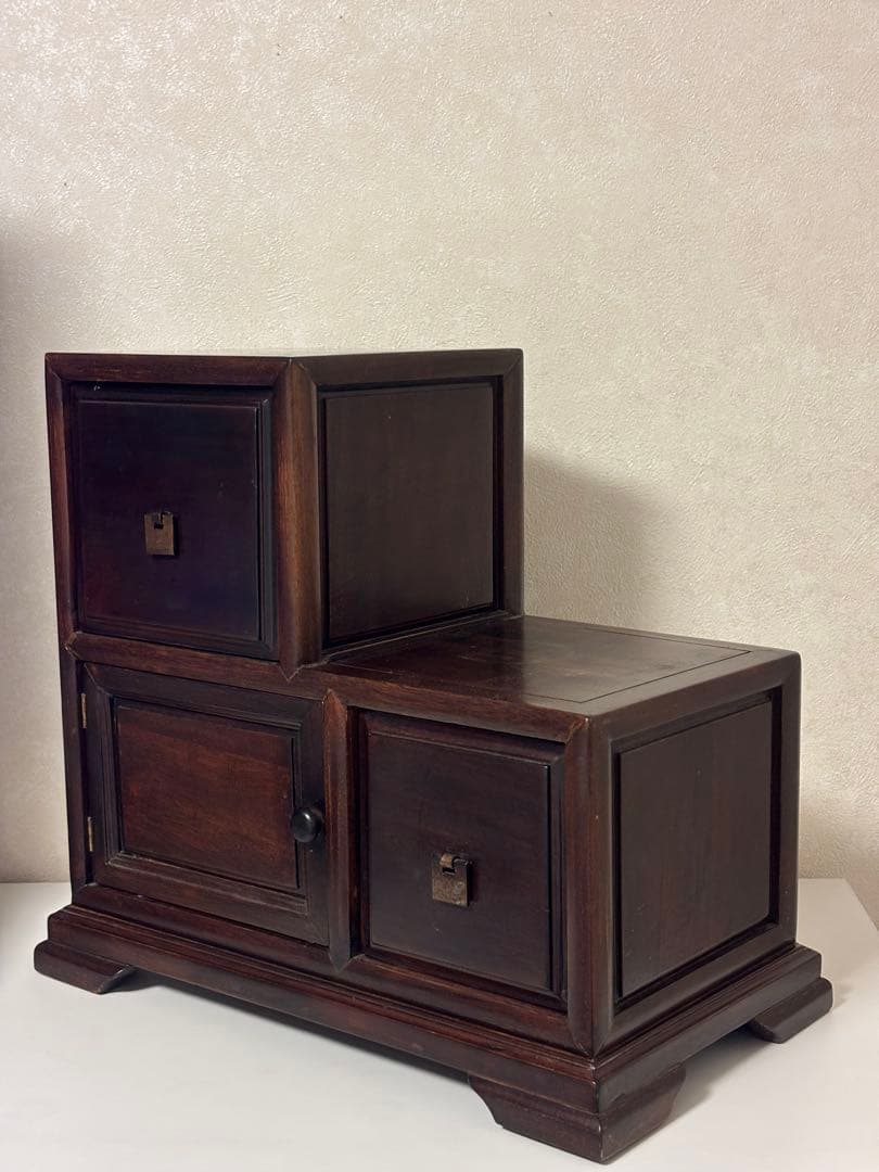 アンティーク調✨階段型収納✨中華家具 ダークブラウン