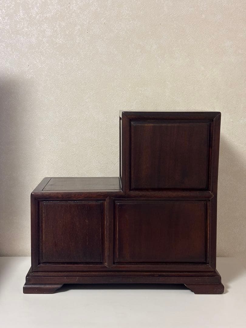 アンティーク調✨階段型収納✨中華家具 ダークブラウン