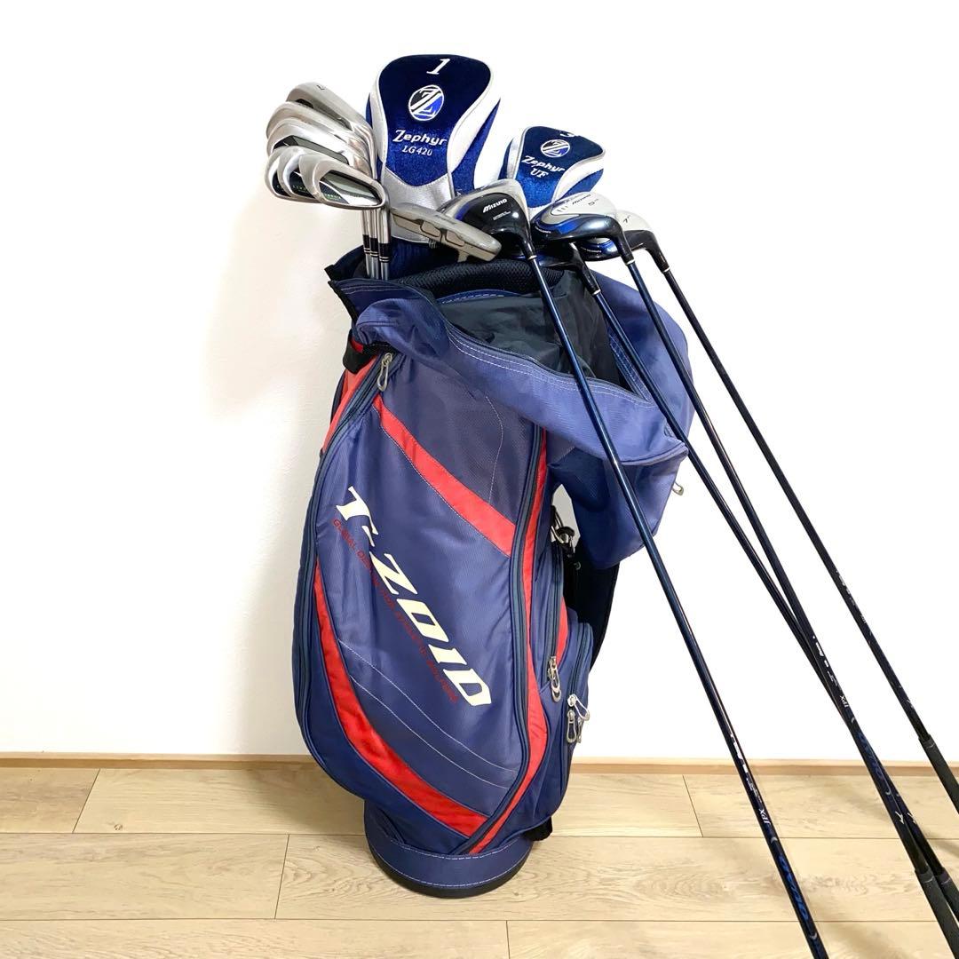格安ミズノMizuno他ゴルフクラブ フルセット☆キャディバッグ付 初心者メンズ