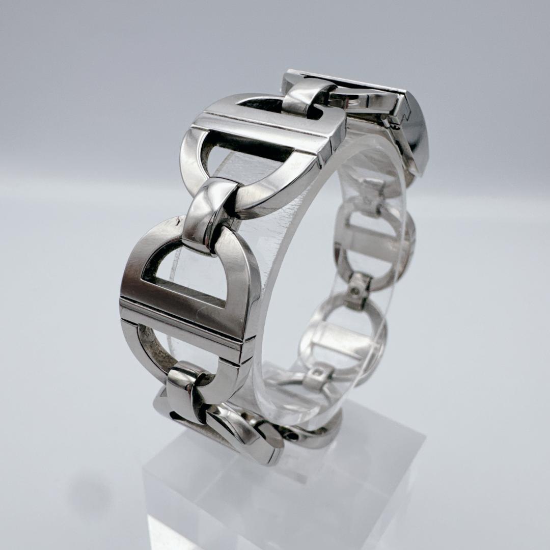【美品】 DIOR マリス スクエア CDロゴブレス シルバー ブラック 腕時計