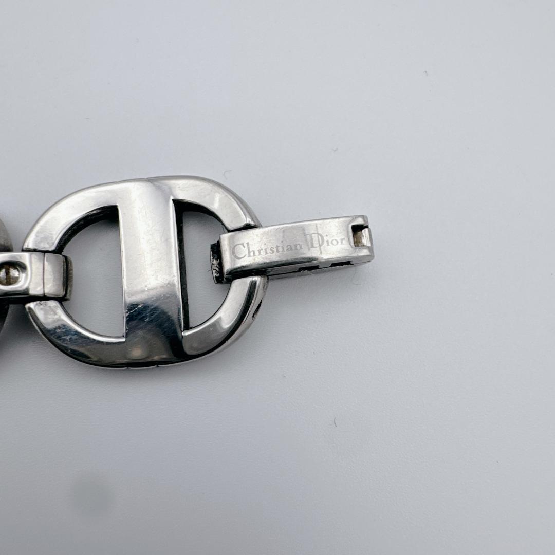 【美品】 DIOR マリス スクエア CDロゴブレス シルバー ブラック 腕時計