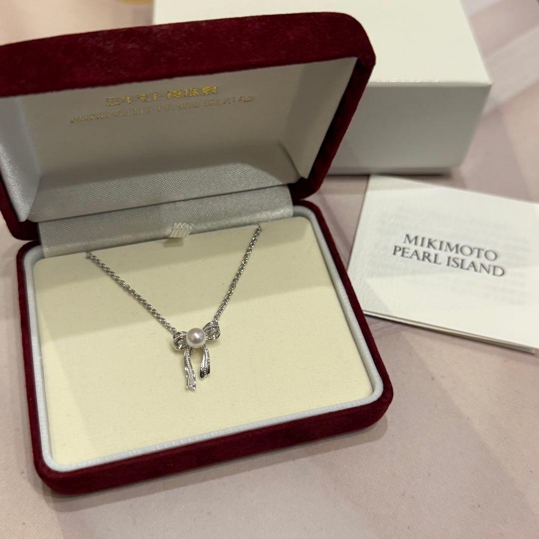MIKIMOTO　ミキモト真珠島　リボンパールネックレス