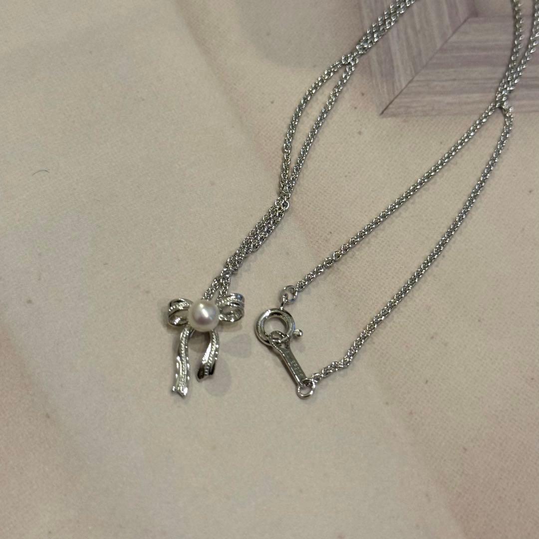 MIKIMOTO　ミキモト真珠島　リボンパールネックレス