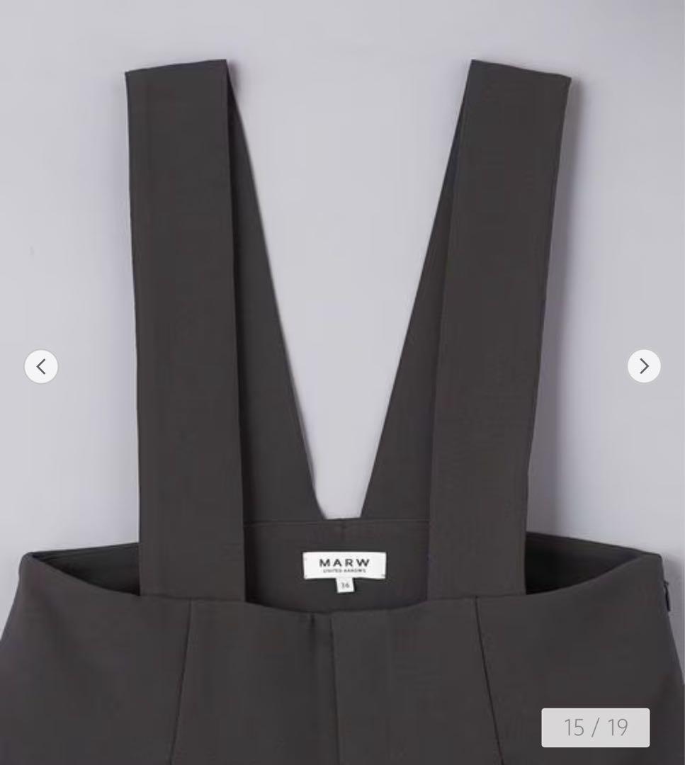 MARW UNITED ARROWS ジャージーサロペットパンツ 38 ブラック