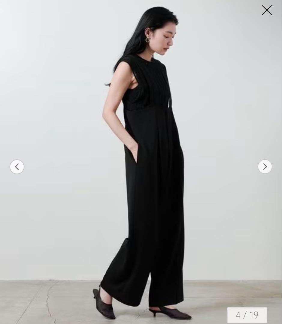 MARW UNITED ARROWS ジャージーサロペットパンツ 38 ブラック