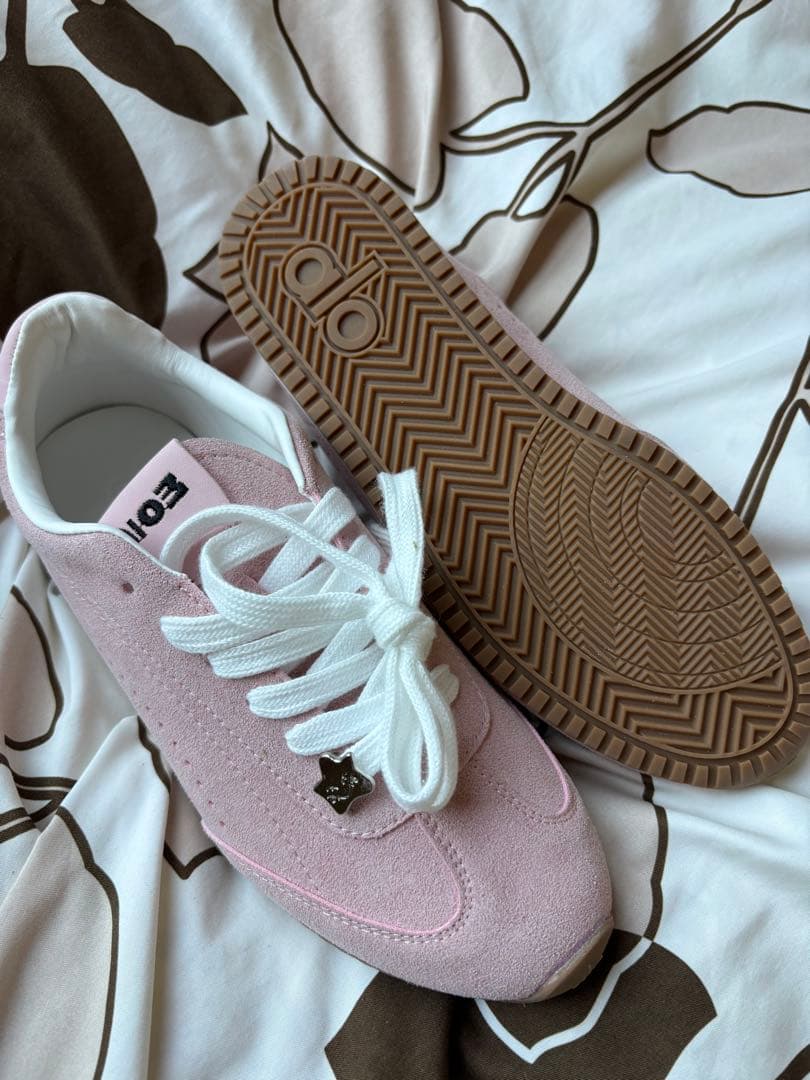 新品未使用alo ピンク スエード コラボスニーカー37