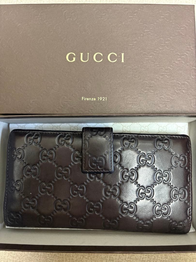GUCCI ダークブラウン 長財布
