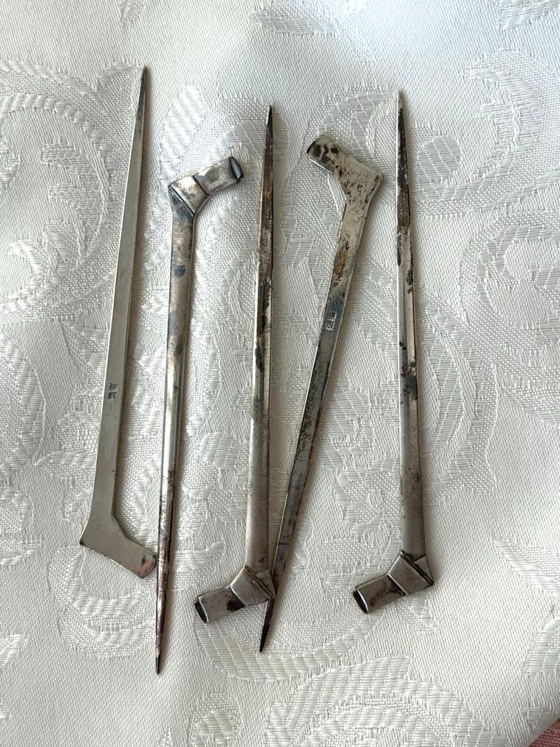 尚美堂　純銀製菓子皿6枚セット　銀製楊枝5本セット