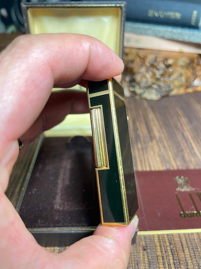 Y*A様 Dunhill ダンヒル ガスライター ブラック×ゴールド ローラー式